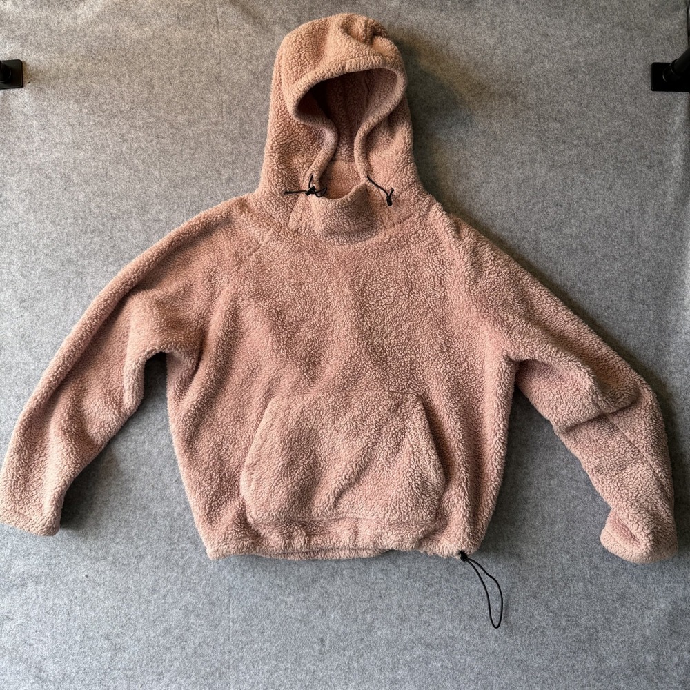 PINK‎ Victoria's Secret Teddy Fleece Pullover Small Pink Sherpa Hoodie